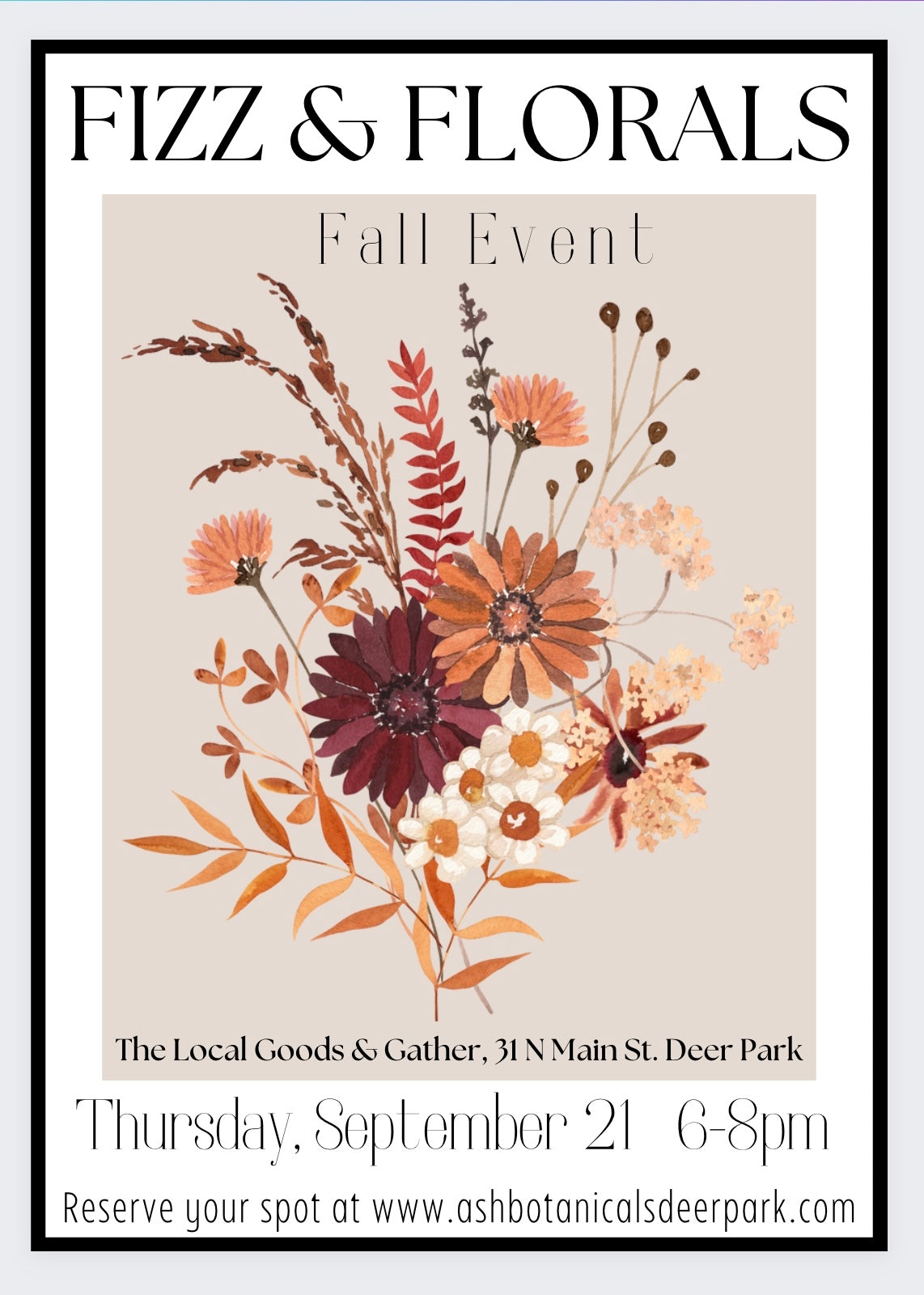 Fizz & Florals- Fall Event